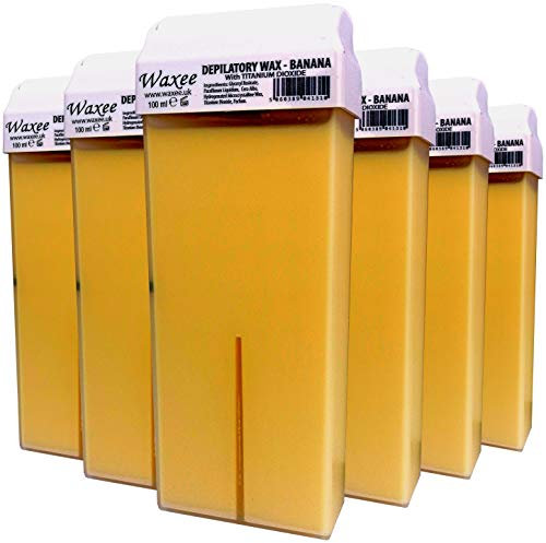 Roll on, roller wax cartridge 100ml BANANA- pack of 6 from UK brand WAXEE!