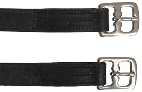 HORKA 2X Steigbügelriemen Leder Schwarz 145cm Bügelriemen Riemen Steigbügel