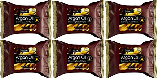 SIX PACKS of Beauty Formulas Argan Oil Cleansing Facial Wipes 30 Wipes