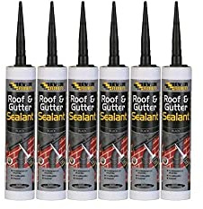 6 X Everbuild Roof & Gutter Butyl Sealant Black Waterproof and Sealing