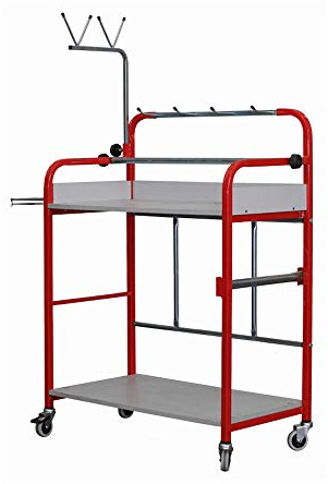 BenBow Carrello mobile per verniciatura – carrello multifunzione da officina con portautensili e vani portaoggetti – carrello con freno, altezza regolabile 115–150 cm – supporto per verniciatura