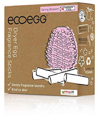 Ecoegg Dryer Egg Fragrance Sticks| Refills | Reduces Drying Time | Dryer Balls replacement | Freshens and Softens Clothes | Hypoallergenic | Spring Blossom | 4 fragrance sticks | Approx 40 Dries