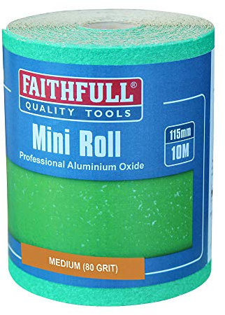 Faithfull FAIAR1080G 10M MEDIUM Sandpaper (80 grit) Aluminium Oxide Roll - Green