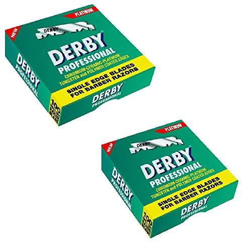 Derby Professional Rasierklingen, einschneidig, 200 Stück (2 x 100 Stück)