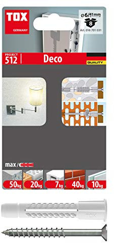 TOX Taco universal Deco 6x41 mm + tornillo, 8 piezas, 016701031