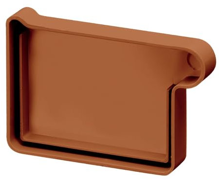 INEFA canalón pieza final canalón de caja PVC 83mm, derecha marrón Accesorios para canalones, montaje sencillo por enchufe, Made in Germany