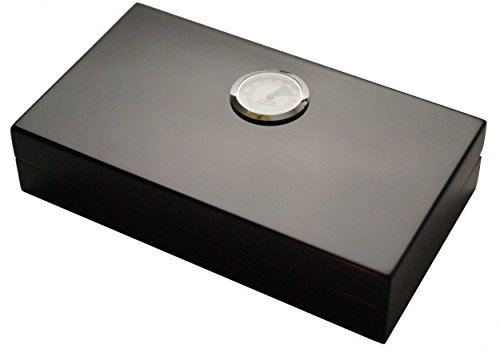 GERMANUS Mini Humidor schwarz mit Zedernholz inkl Humidor Brevier