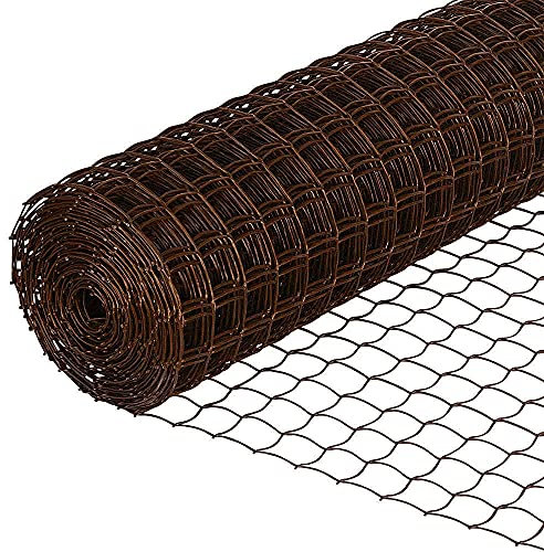 Climbing Plant Support Mesh Plastic Garden Fence Clematis Pea Bean Trellis - Brown 1m x 5m