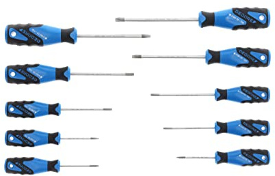 GEDORE Schraubendreher-Set 10-teilig, Schraubenzieher-Satz für Innen-TX Schrauben, 3-Komponenten-Griff, Werkzeug, 2163 TX-010