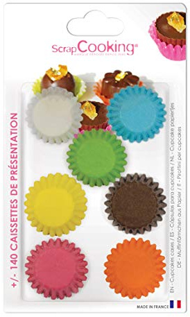 ScrapCooking 5032 Set de 140 Minis moldes Papel Apte AU Contacto Alimentos 13 x 10,5 x 4 cm, Multicolor