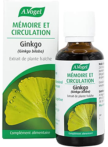 A.VOGEL- Complément alimentaire Mémoire et circulation - Favorise la mémoire, la circulation cérébrale et augmente la capacité cognitive - Extrait de Ginkgo frais - Cerveau et mémoire - 50ml
