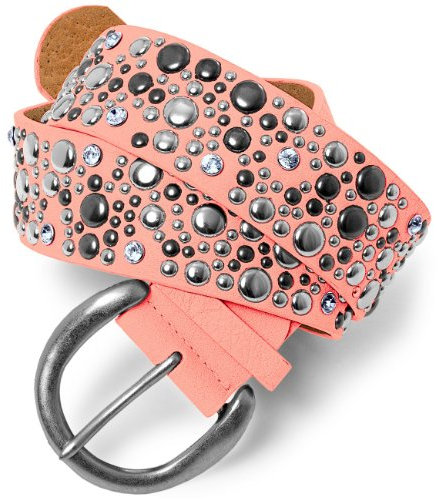 Caspar GU248 Damen Breiter Gürtel Taillengürtel mit Nieten und Strass, Gürtelgröße:90, Farbe:rosa