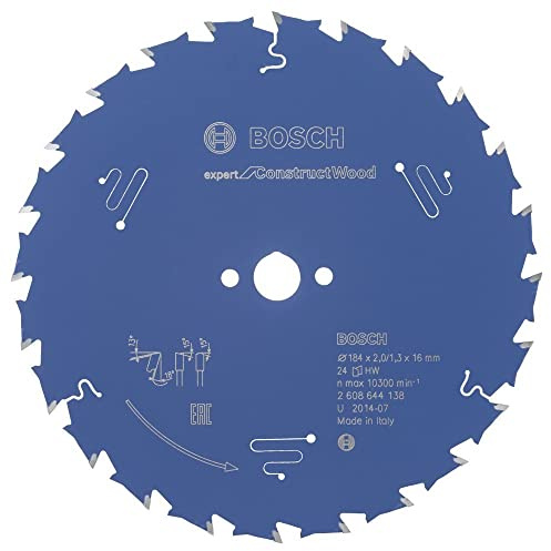 Bosch Accessories Professional Kreissägeblatt Expert for Construct Wood (Holz, 184 x 16 x 2 mm, 24 Zähne, Zubehör Kreissäge)