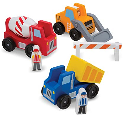 Melissa & Doug Construction Vehicle Wooden Play Set (8 pcs)