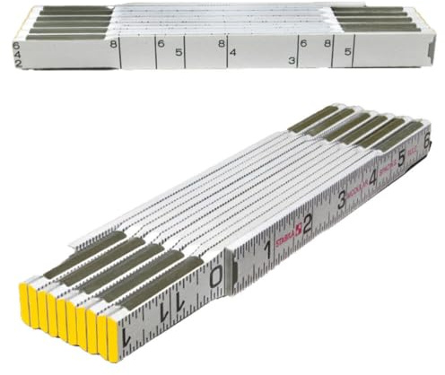 STABILA Type 600 Folding Ruler, Modular Spacing, Inch Scale (1/16 in, Both Edges, Outside Reading), Cat. Number 80010