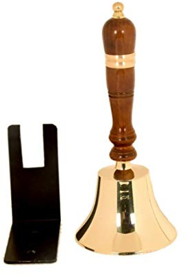 ARSUK School Hand Bells Brass plated Shiny And Heavy Product For long Term Use (4 Solid Brass), 1049
