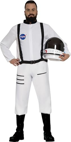 FIESTAS GUIRCA | Disfraz de Astronauta Adulto (52-54/L) - Mono Espacial - Disfraces de Piloto Espacial para Halloween, Carnaval y Fiestas de Disfraces - Ideal para Adultos - Blanco y Negro