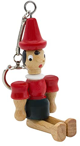 GICO Pinocchio Schlüsselanhänger aus Holz, Made in Italy- 9029