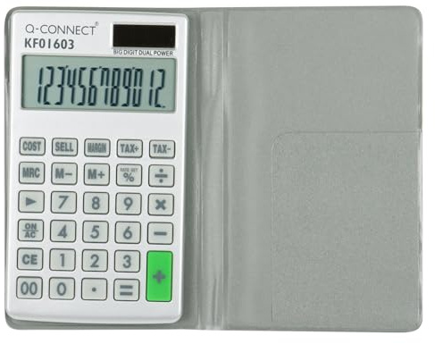 Q-Connect Silver Large 12-Digit Pocket Calculator KF01603