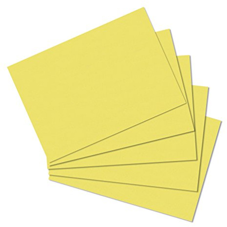 herlitz Karteikarten A6 14,9 x 10,9 cm, blanko, gelb, 100 Stück | für Schule, Studium & Büro