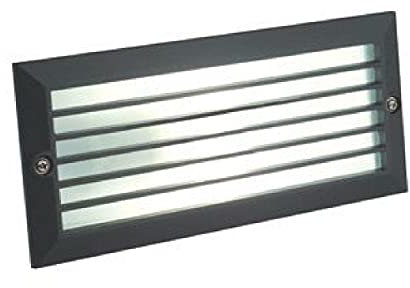 Faretto segnapasso da incasso a parete con griglia lampada nero