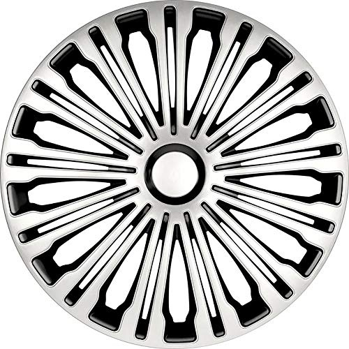 AutoStyle 4er Set Radzierblenden Volante 17-Zoll Silber/Schwarz