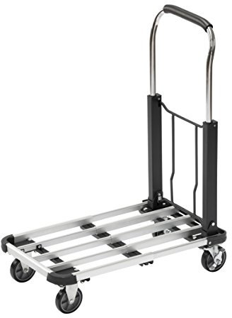 Meister Transportwagen - Klappbar - Bis 150 kg Tragkraft - Feststellbremse - Höhenverstellbarer Griff / Transporthilfe mit Lenkrollen / Paketwagen / Klappwagen aus Aluminium / 8985590