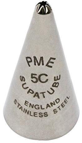 PME ST5C Bocchetta Decorativa Professionale, Acciaio Inossidabile, Argento, 1.72 x 1.72 x 3.5 cm