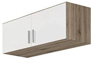 Rauch Möbel Celle Schrank Drehtürenschrank Schrankaufsatz in Weiß/Eiche Sanremo hell, 2-türig, BxHxT 91x39x54 cm