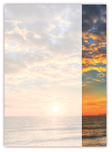 Motivpapier Briefpapier (Meer-5172, DIN A4, 100 Blatt) - Sonnenuntergang am Meer mit brennendem Himmel