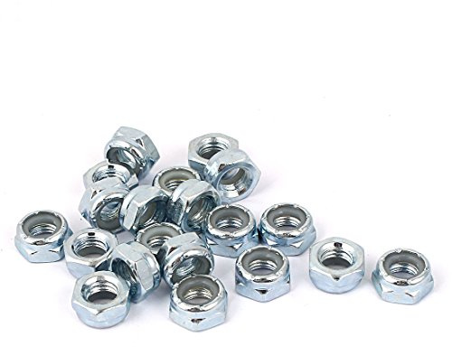 uxcell 5/16-24 Zinc Plated Self-Locking Nylon Insert Hex Lock Nut 20pcs