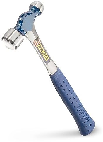 ESTWING Ball Peen Hammer - 16 oz USA Made Metalworking Tool with Forged Steel Construction & Shock Reduction Grip - E3-16BP