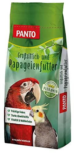 PANTO Großsittich- und Papageienfutter mit Pluramin, 20kg - Bunte Saatenmischung für Papageien und Sittiche, Vogelfutter mit Nüssen