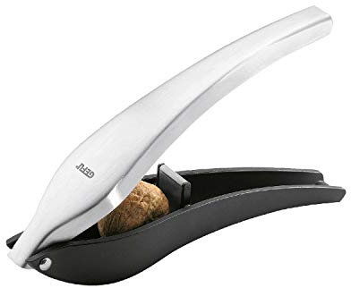 GEFU Nussknacker MANOLO | Edelstahl Nussöffner mit 2-Kammer-System | Für Walnüsse, Haselnüsse, Mandeln & mehr | Ergonomisches Design