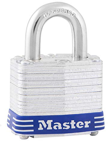 Master Lock 3EURD Cadenas en Acier Laminé à Clé, Gris, 5,9 x 4 x 2,1 cm argent