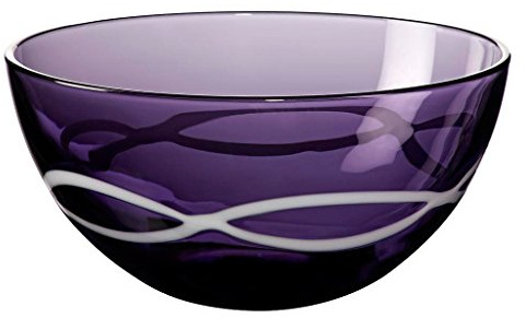 CRISTALICA Dessertschale Konfektschale Obstschale 12,5 cm aus Glas Violett Weiß Colori 8 Shape, elegante Schale Bowl für Dessert Snacks Küche Tischdeko & Osterdeko