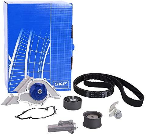 SKF Wasserpumpe und Zahnriemensatz mit Spannrolle und Dämpfer mit Dichtungen VKMC 01903-1 Höhe 190 mm Länge 275 mm Breite 250 mm - OE-Qualität