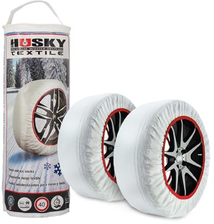 Netagon Husky Fabric Textile Socks Chains to fit 22 Car Tyres Wheels | Ultimate Grip & Winter Protection | Set of 2, PAIR | TÜV/GS Approved Euro Travel (2, 285/40 R22)