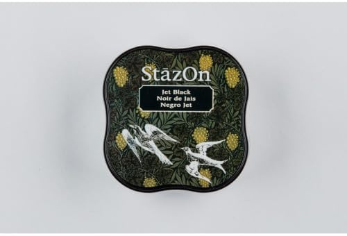 Tsukineko StazOn Midi Stempelkissen, Jet Black, Schwarz, Synthetic Material, 5.7 x 5.7 x 2.3 cm
