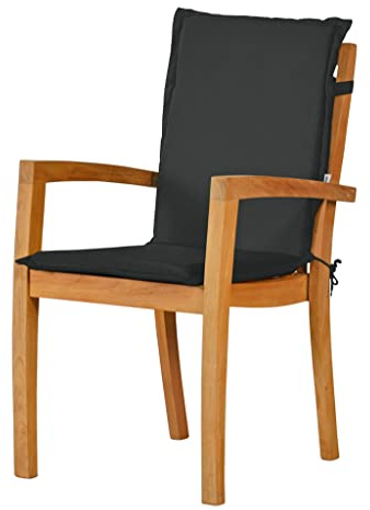 Kai Wiechmann Gartenstuhl Auflage mit Rücken anthrazit grau dralon waschbar Made in Germany