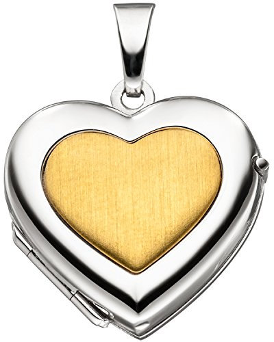Jobo Damen-Medaillon Herz aus 8 Karat 333 Gold Bicolor zum Öffnen für 2 Fotos