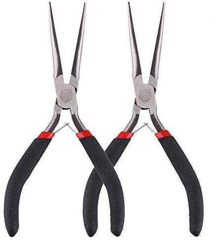 2Pcs Extra Long Needle Nose Pliers Precision Wire Plier Repair Tool (6-Inch)