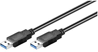 Goobay 95716 USB-A till USB A 3.0 laddningskabel/universell USB-kabel typ A/snabbladdningskabel 5 Gbits/datakabel smartphone/3 x skärm/svart/0,5 m