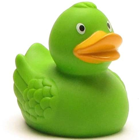 DUCKSHOP Canard de bain vert I L : 7,5 cm I avec porte-clés en forme de canard de bain