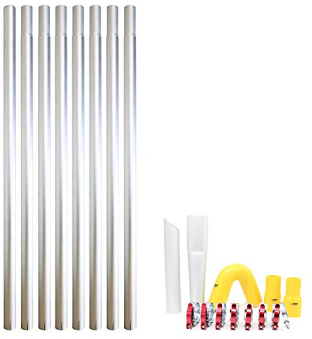Equip2clean Gutter Cleaner Aluminium Cleaning Pole Kit | 32ft | Lightweight Modular System | Designed Use with Gutter Vacuum | Equipment for Wet and Dry Elevated Exterior Cleaning Tasks