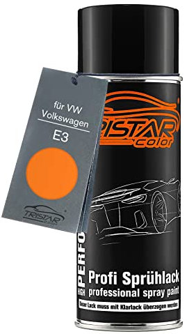 TRISTARcolor Autolack Spraydose für VW/Volkswagen E3 Leuchtorange/Bright Orange Basislack Sprühdose 400ml