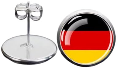 Ohrstecker Deutschland Silber 14mm aus Messing Unisex