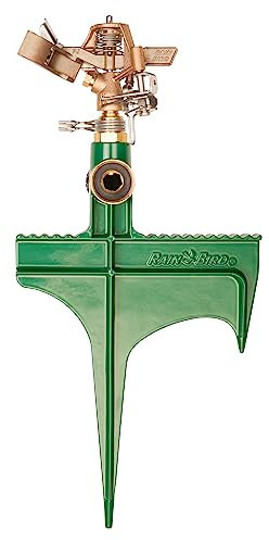 Rain Bird 25PJLSP Arroseur à Impact en Laiton sur Grand pic, modèle réglable de 20 ° à 360 °, Distance de pulvérisation de 6 à 13 m, Vert