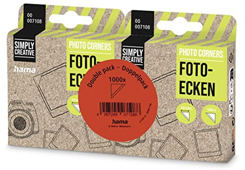 Hama Fotoecken (1000 Stück, selbstklebend, geeignet für Alben), transparent, 00007108