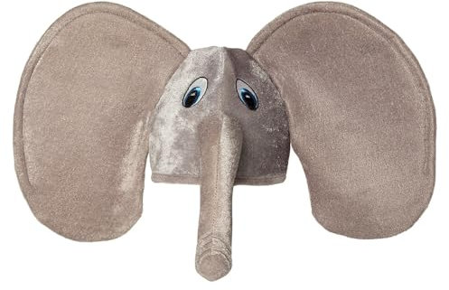 Boland 99949 - Chapeau peluche éléphant, avec oreilles et trompe grises, casquette, couvre-chef, carnaval, fête à thème, fête à thème, Gris